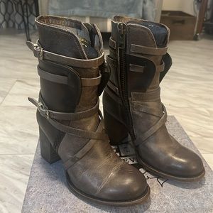 Freebird by Steve midcalf boots , color is Stone , a grayish brown . Size 8